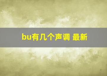 bu有几个声调 最新